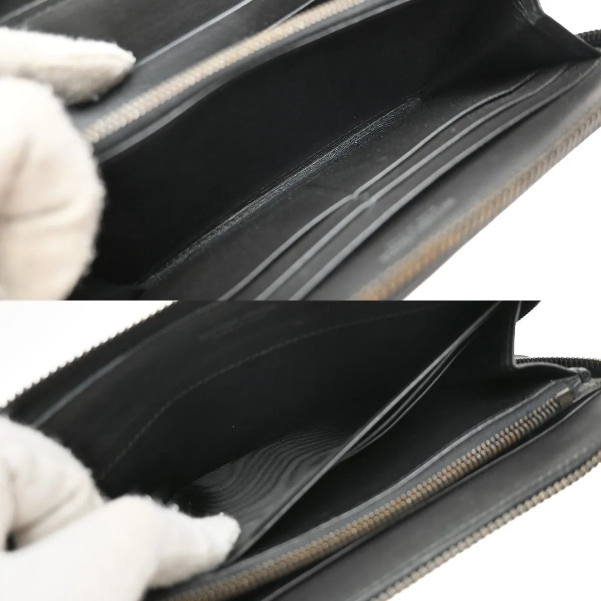 Bottega Veneta Intrecciato Long Zip Leather Black Leather Wallets Accessory (Pre-Owned)
