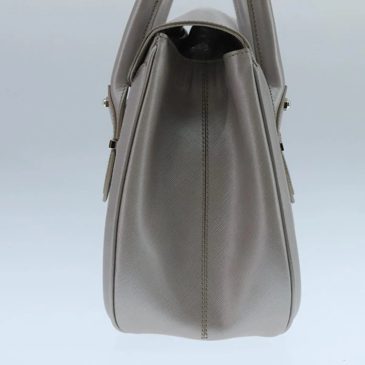 Salvatore Ferragamo Virna Satchel Leather Silver Leather Handbag (Pre-Owned)