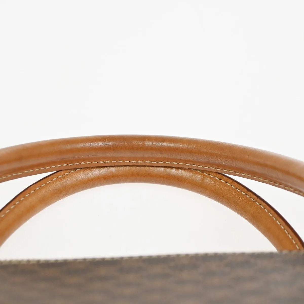 Celine Vintage Macadam Canvas And Leather Brown Canvas Handbag (Pre-Owned)