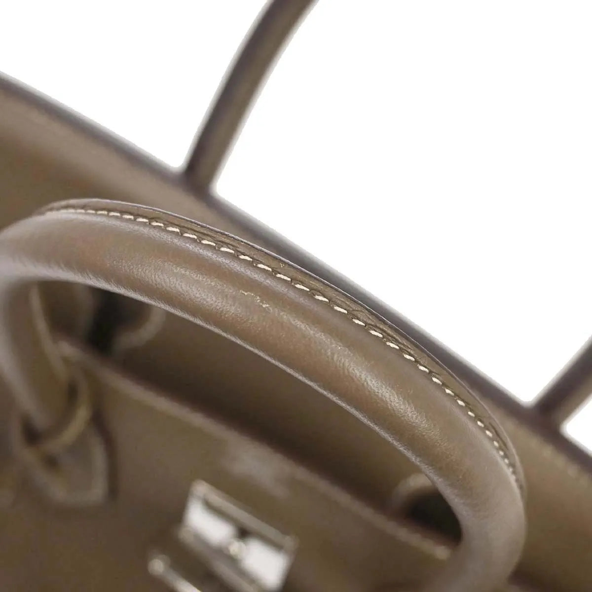 Hermes Birkin Etoupe Taurillon Clémence With Palladium Hardware Gray Calfskin Handbag (Pre-Owned)