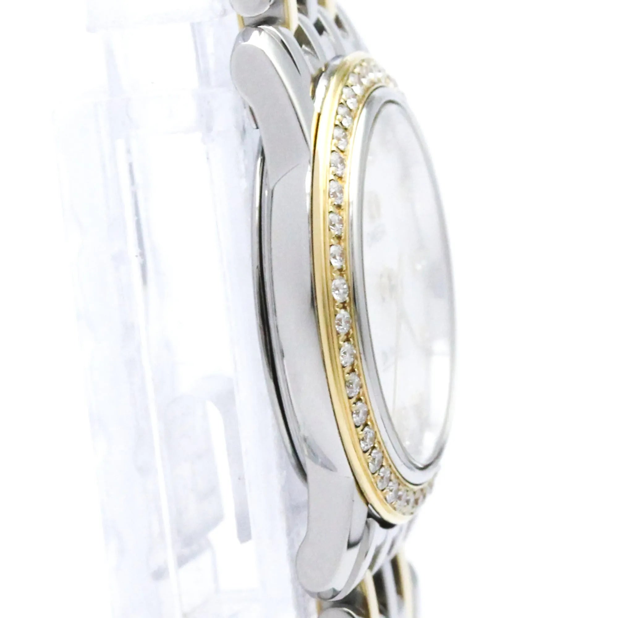 Omega De Ville Prestige Quartz Stainless Steel And Yellow Gold With Diamond Bezel And Markers Watch (Pre-Owned)