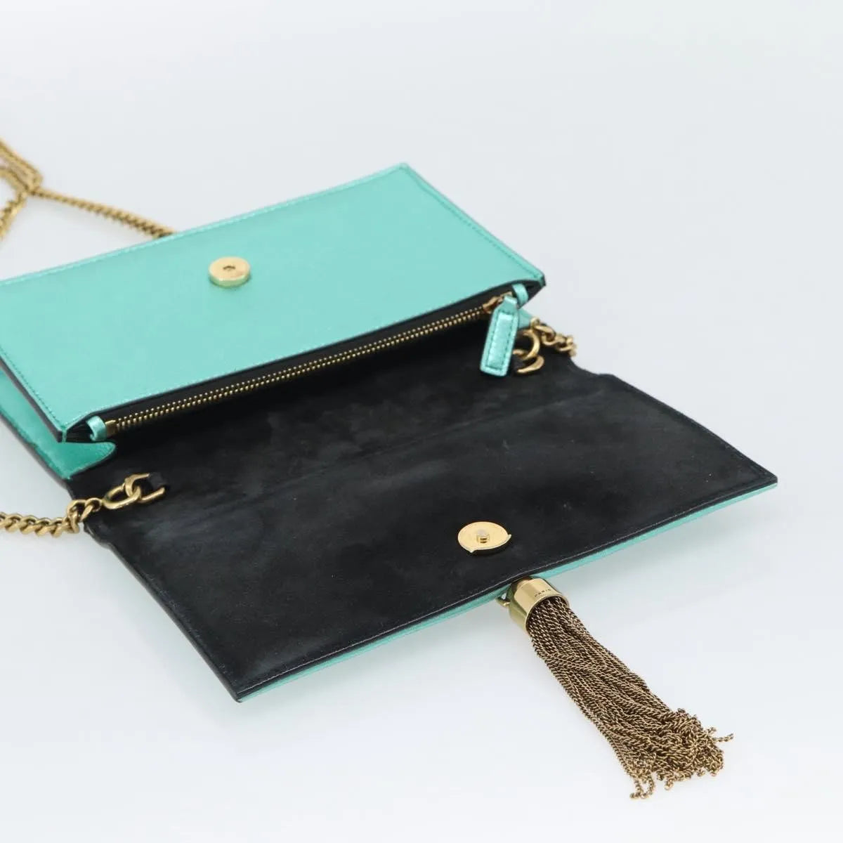 Saint Laurent Kate Leather Green Leather Shoulder Bag Bag (Pre-Owned)