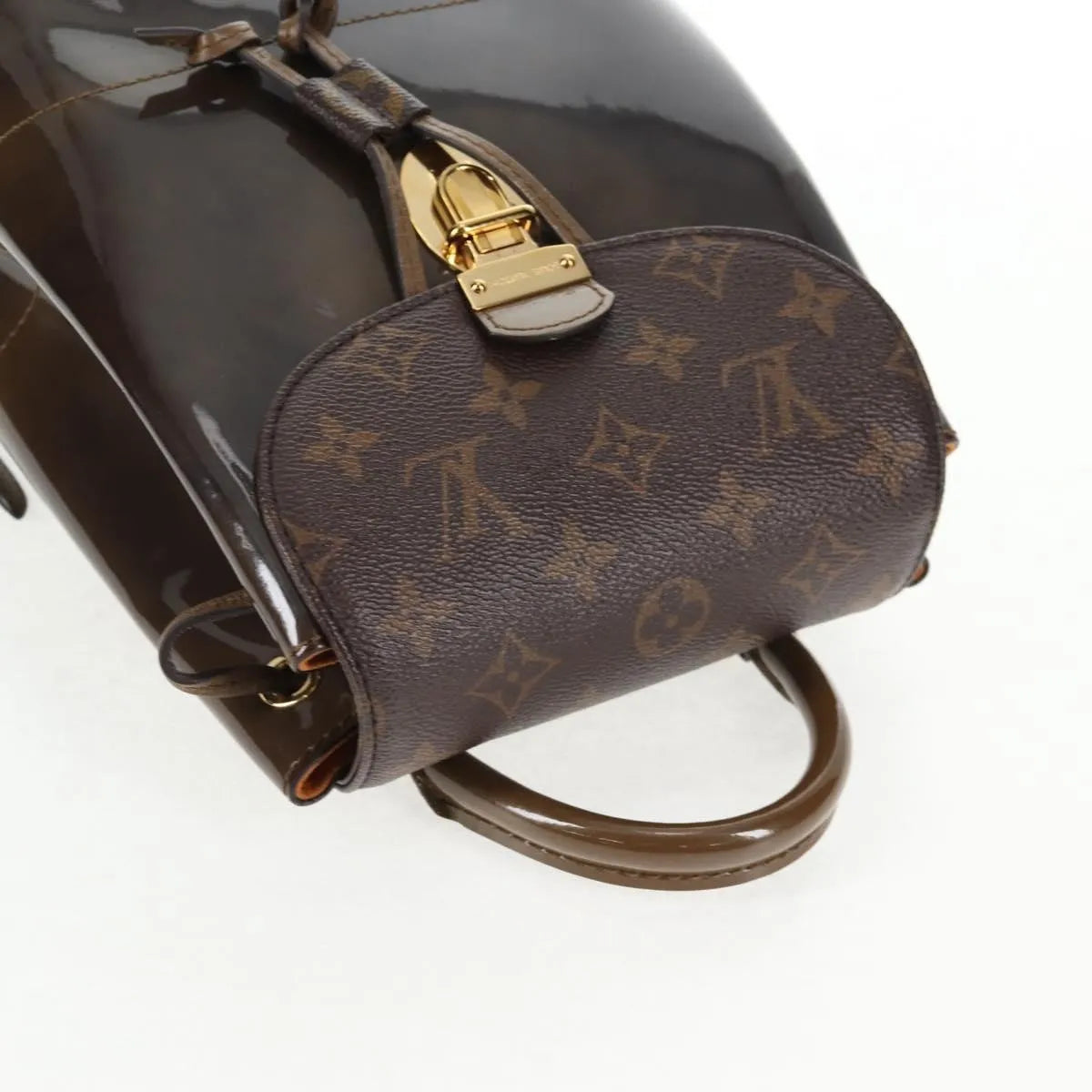 Louis Vuitton Hot Springs Vernis With Monogram Canvas Brown Canvas Backpack Bag (Pre-Owned)