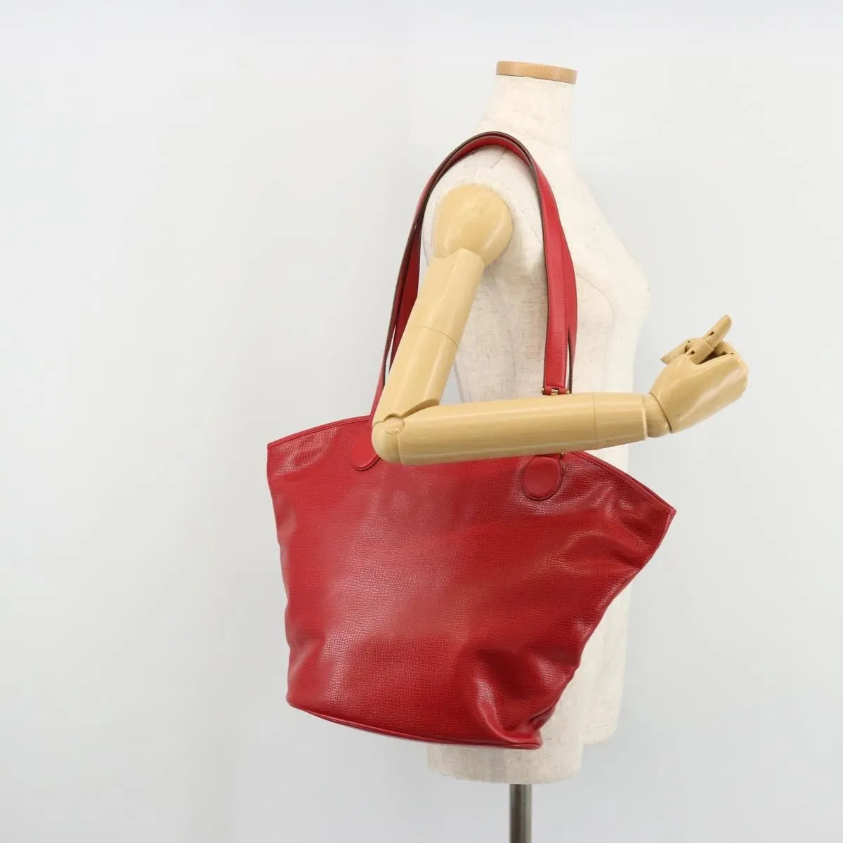 Christian Dior Vintage Tote Leather Red Leather Tote Bag Bag (Pre-Owned)