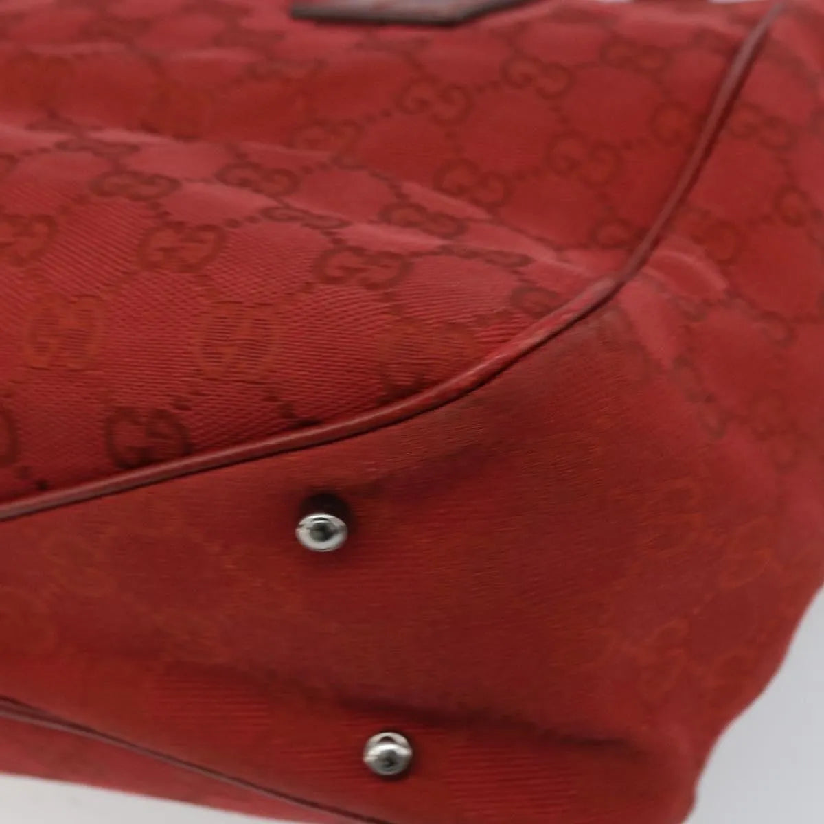 Gucci Vintage Open Tote Gg Canvas And Leather Red Canvas Tote Bag Bag (Pre-Owned)