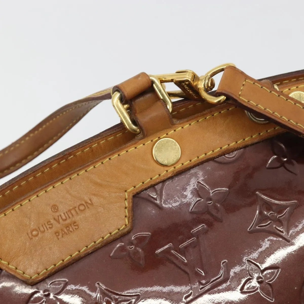 Louis Vuitton Brea Monogram Vernis Burgundy Patent_Leather Handbag (Pre-Owned)