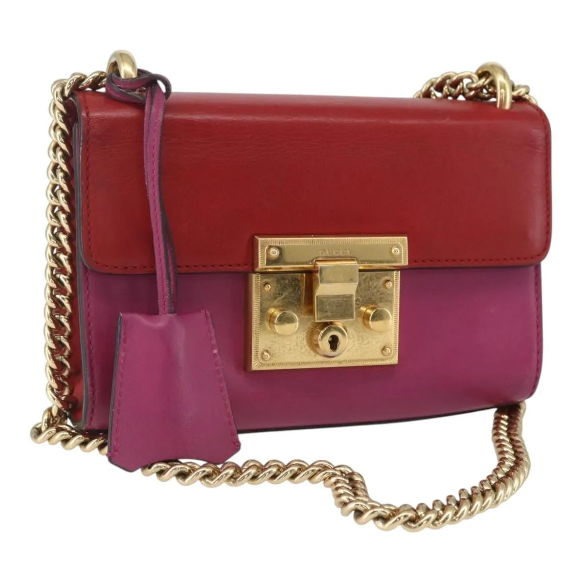 Gucci Padlock Shoulder Bag Nm Gg Coated Canvas And Leather Multicolour Leather Shoulder Bag Bag (Pre-Owned)
