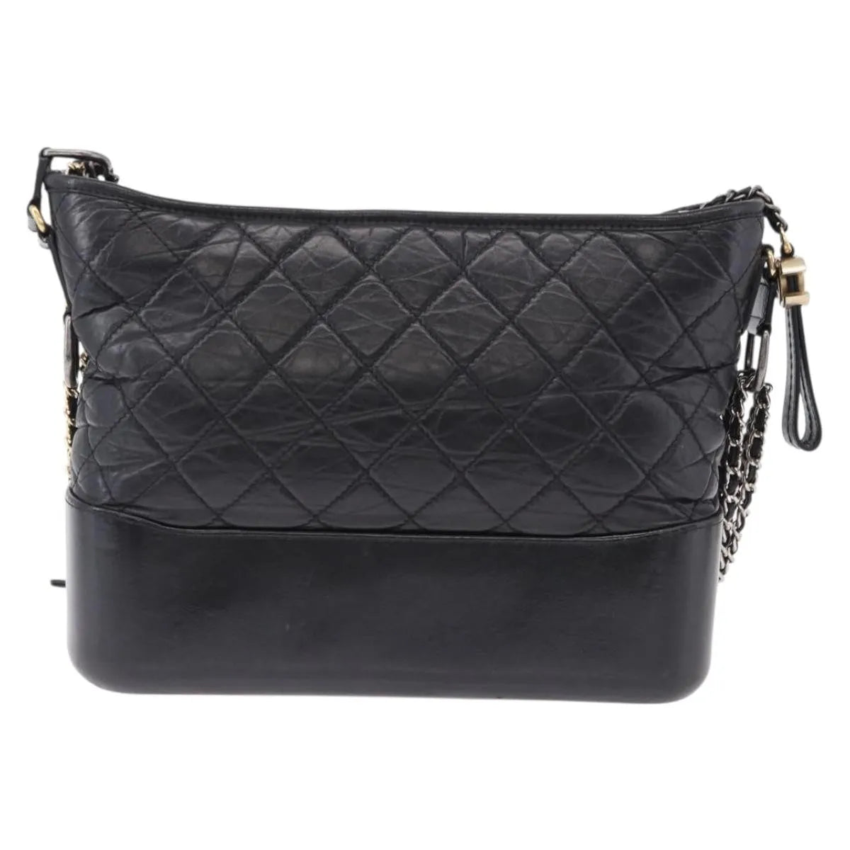 Chanel Gabrielle Hobo Quilted Aged Calfskin Black Leather Shoulder Bag Bag (Pre-Owned)