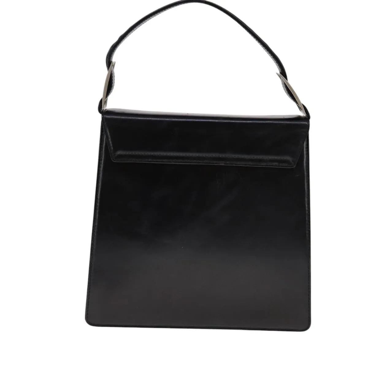 Salvatore Ferragamo Vintage Top Handle Leather Black Leather Handbag (Pre-Owned)