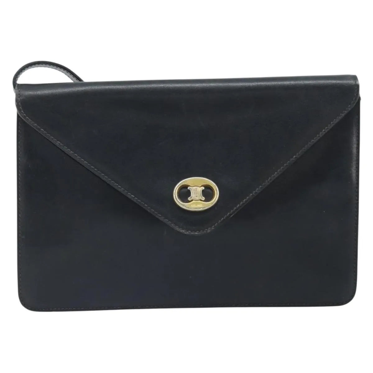 Celine Vintage Leather Black Leather Shoulder Bag Bag (Pre-Owned)