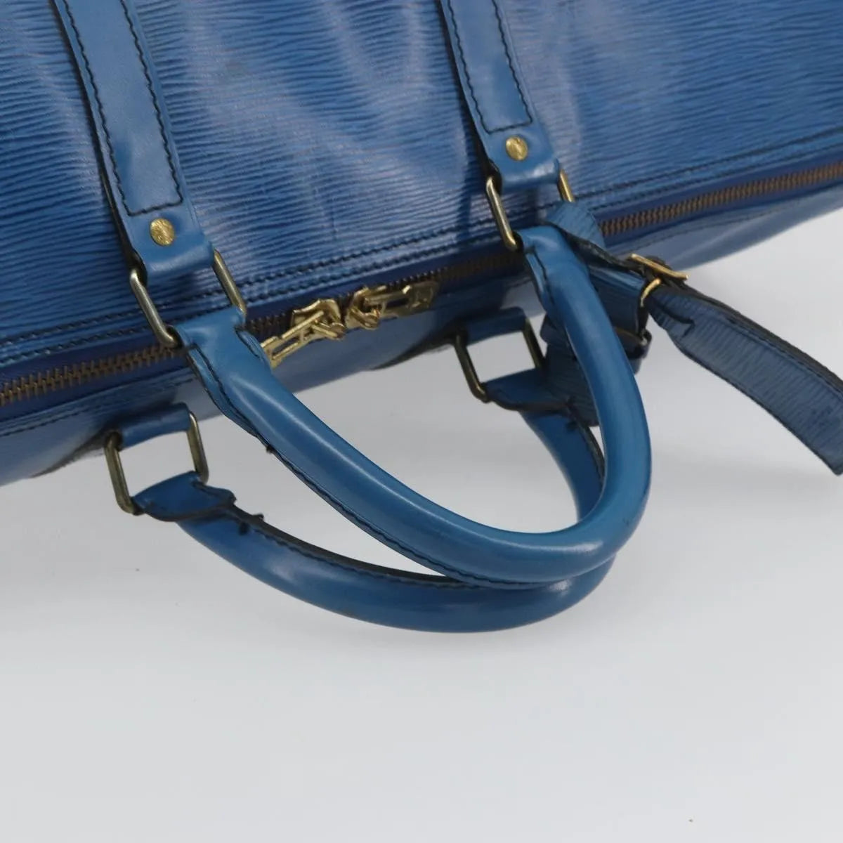 Louis Vuitton Keepall Epi Blue Leather Travel Bag Bag (Pre-Owned)