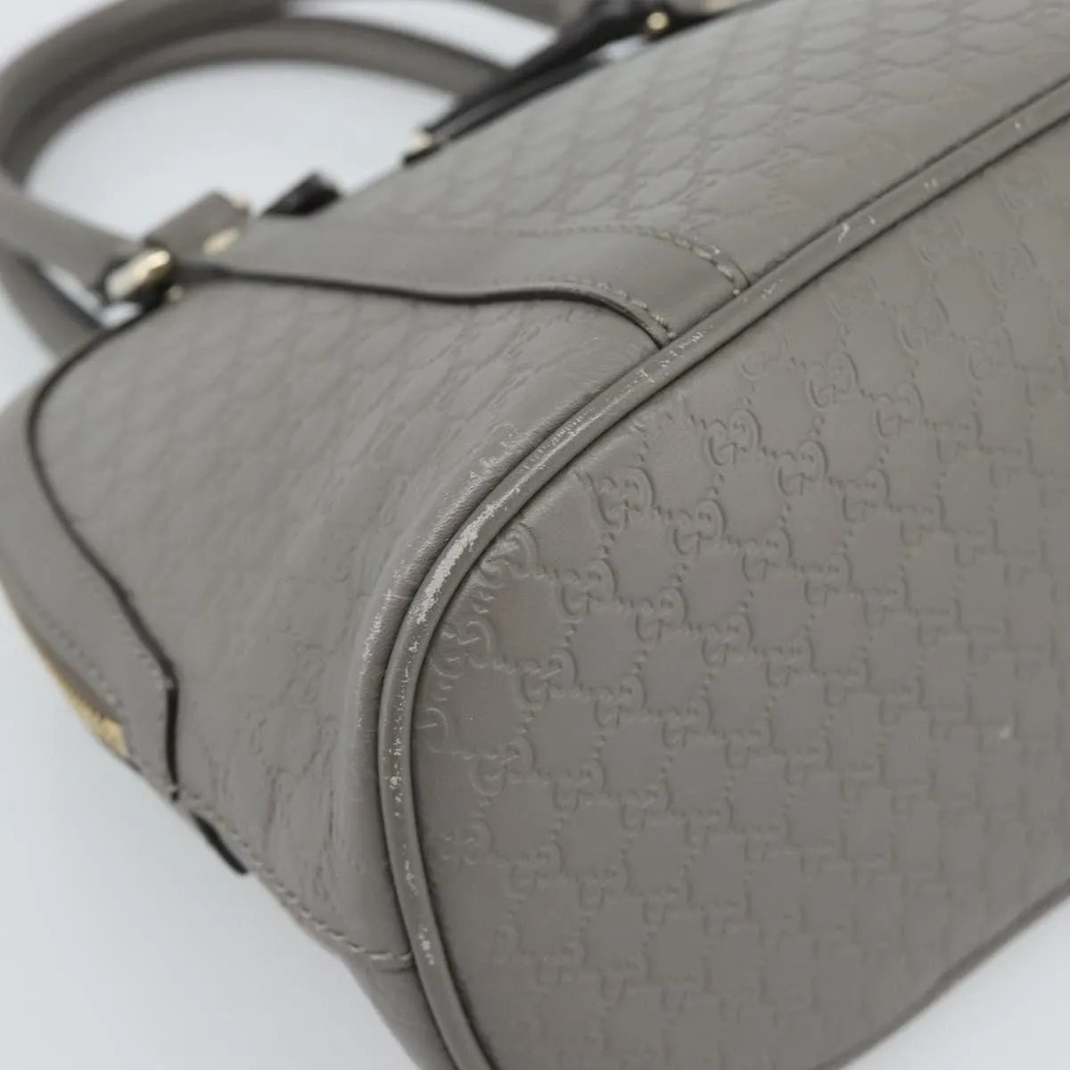 Gucci Convertible Dome Satchel Microguccissima Leather Gray Leather Handbag (Pre-Owned)