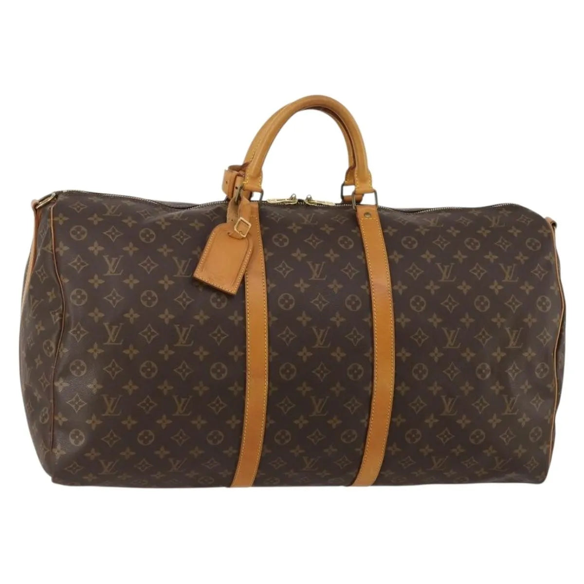Louis Vuitton Keepall Bandoulière Monogram Brown Canvas Travel Bag Bag (Pre-Owned)