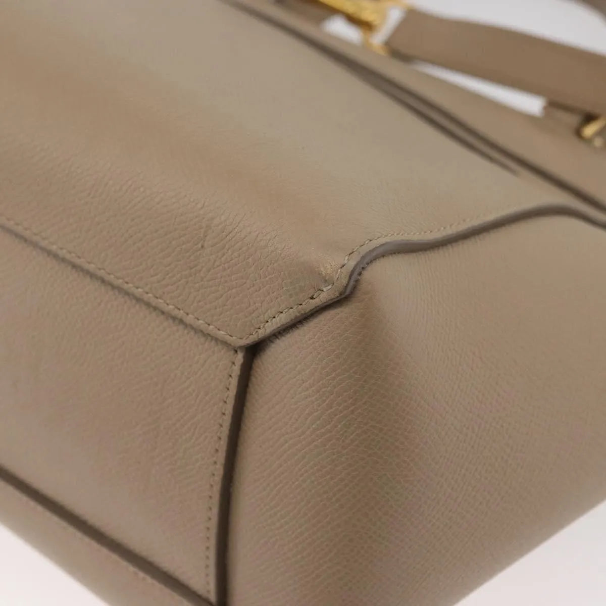 Celine Belt Calfskin Beige Leather Handbag (Pre-Owned)