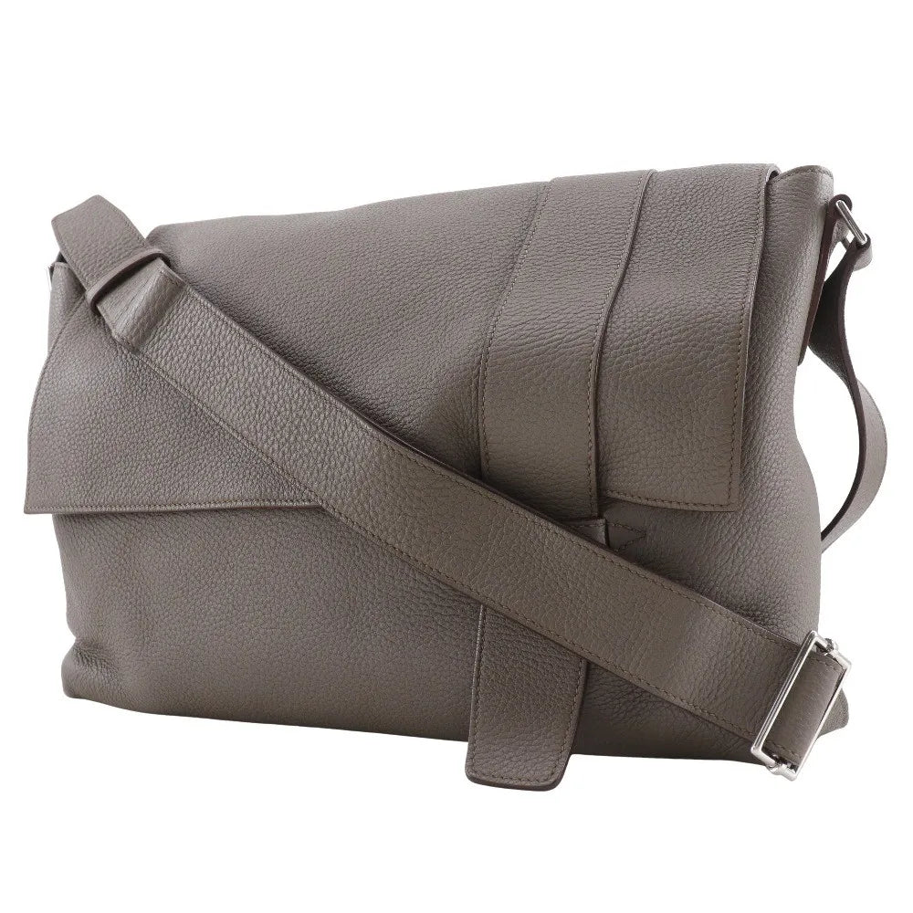 Hermes Alfred Messenger Bag Clemence Gray Leather Shoulder Bag Bag (Pre-Owned)
