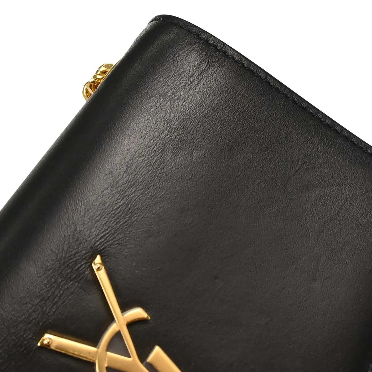 Saint Laurent Kate Leather Black Leather Shoulder Bag Bag (Pre-Owned)