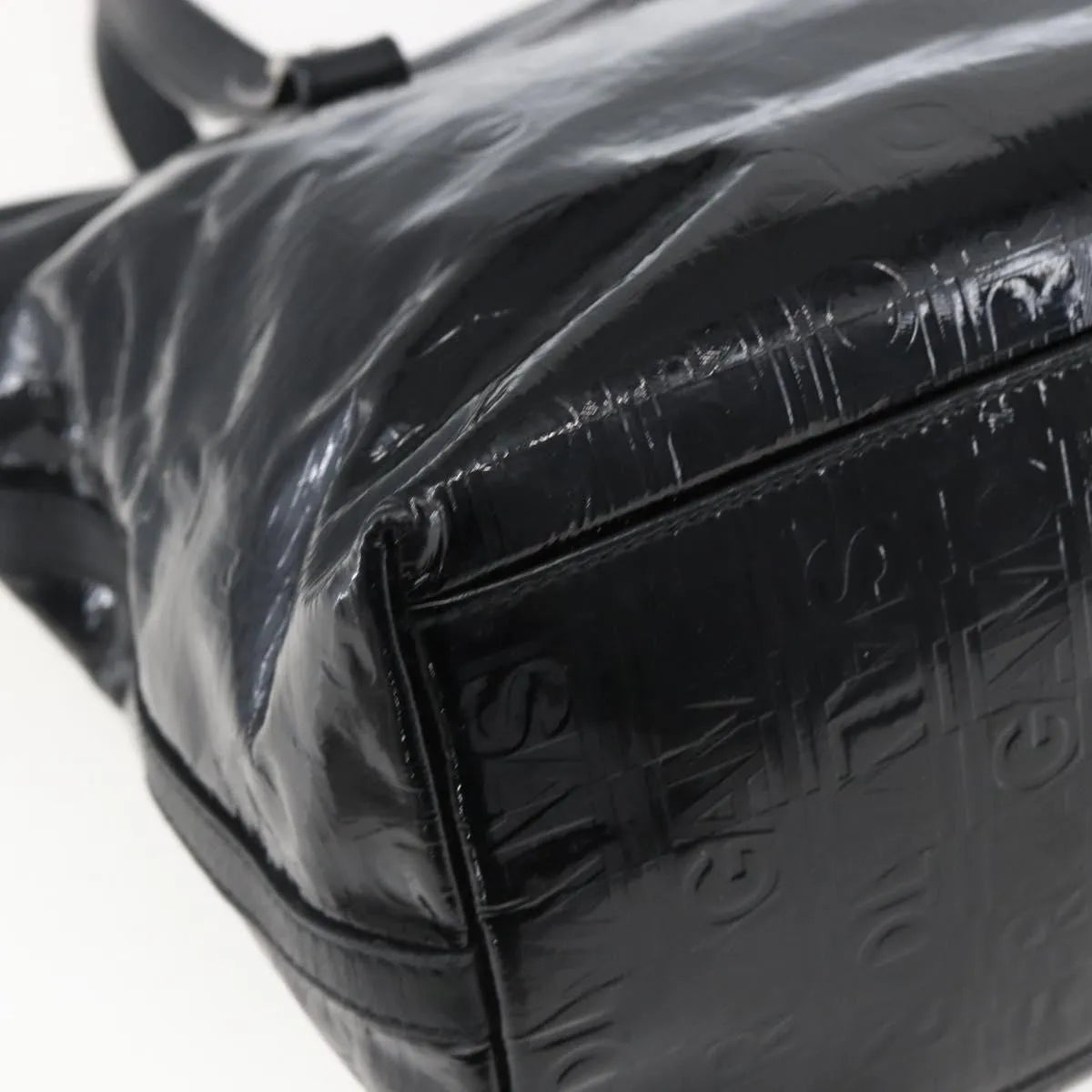 Salvatore Ferragamo Vintage Patent Leather Black Patent_Leather Tote Bag Bag (Pre-Owned)