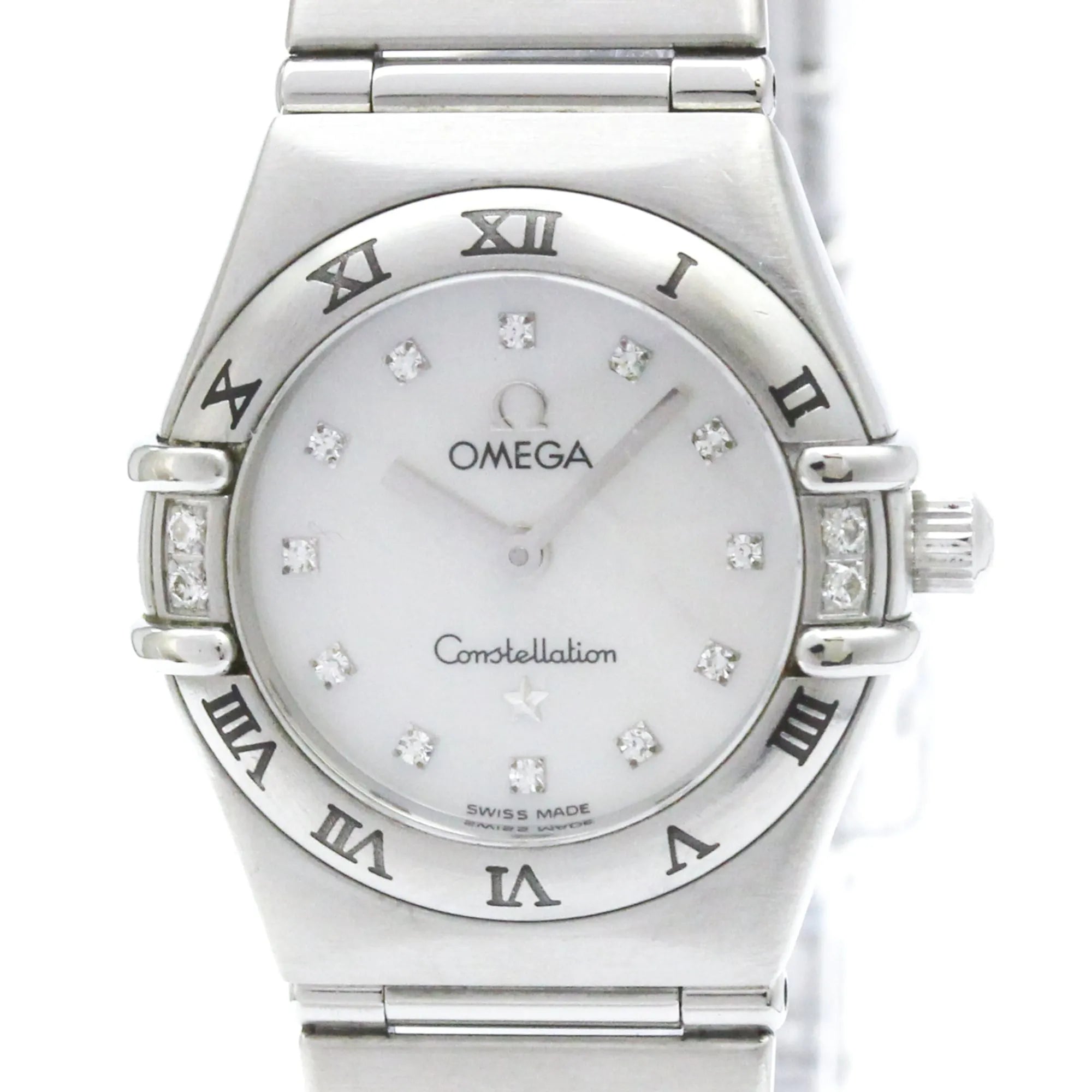 Omega Constellation Quartz Stainless Steel With Diamond Markers And Mother Of Pearl Watch (Pre-Owned)