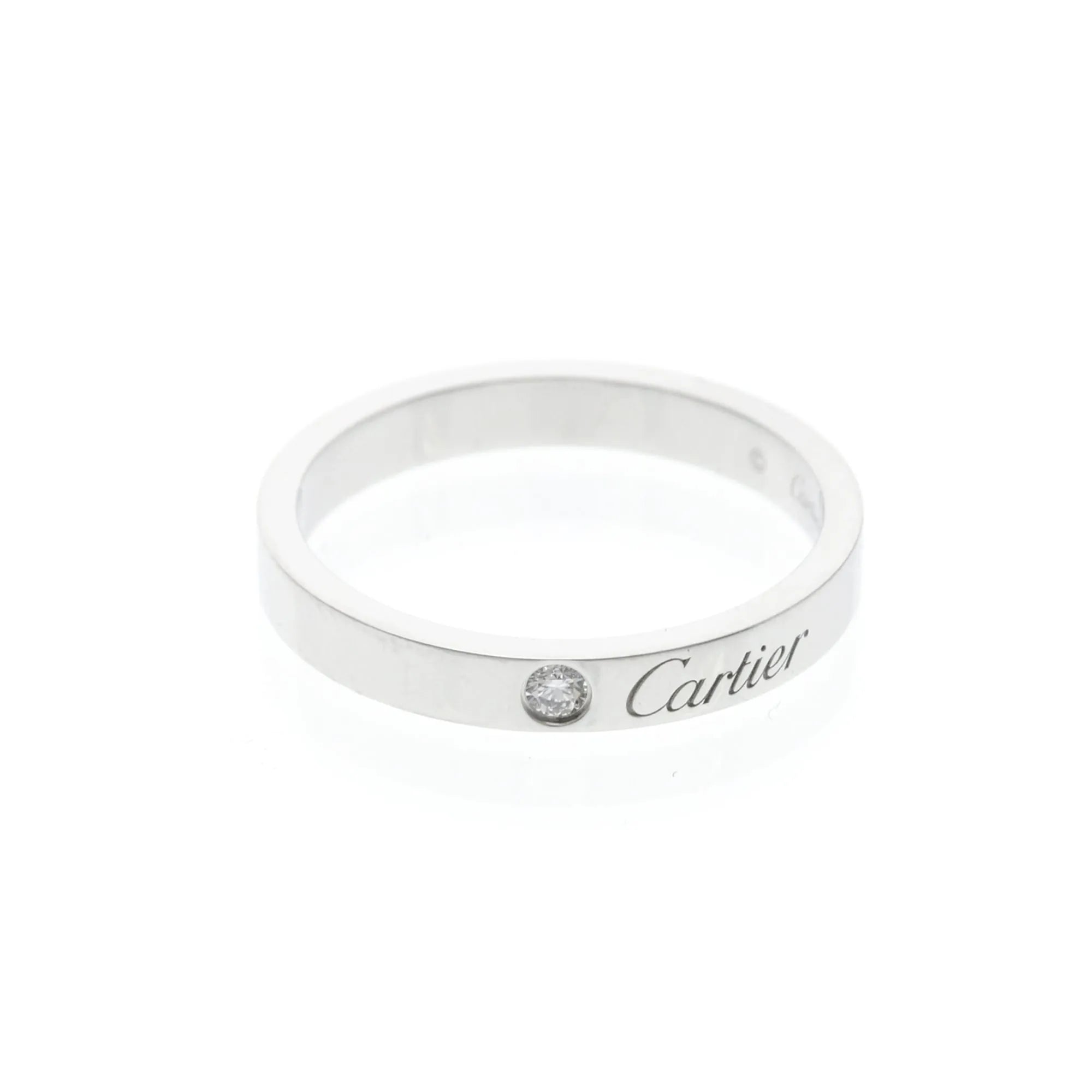 Cartier C De Cartier Wedding Band Platinum With Diamond Silver Platinum Ring Jewelry (Pre-Owned)