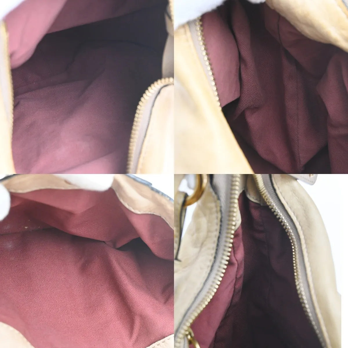 Chloe Heloise Hobo Leather Beige Leather Shoulder Bag Bag (Pre-Owned)