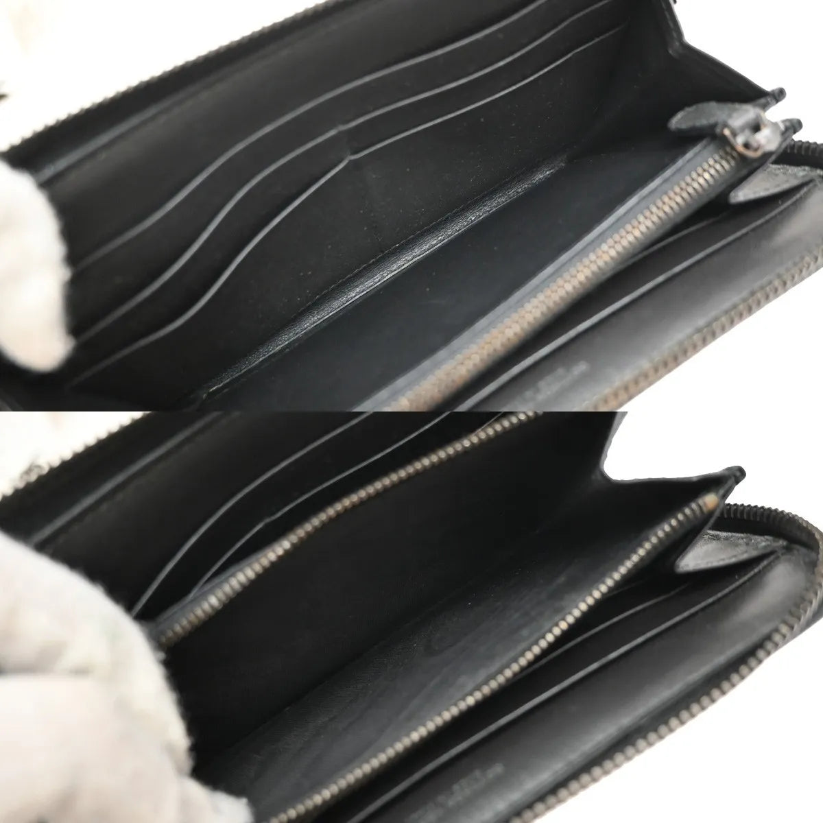 Bottega Veneta Intrecciato Long Zip Leather Black Leather Wallets Accessory (Pre-Owned)