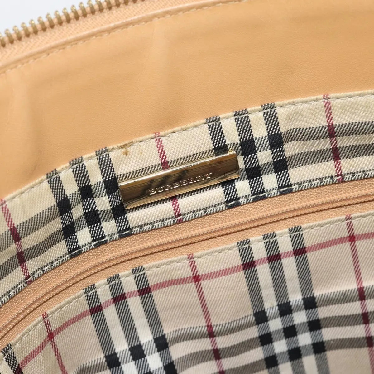 Burberry Vintage Leather Beige Leather Tote Bag Bag (Pre-Owned)