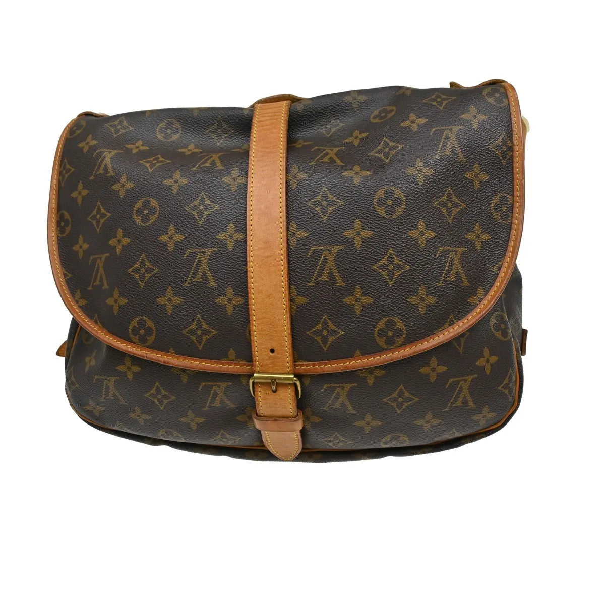 Louis Vuitton Saumur Monogram Canvas Brown Canvas Shoulder Bag Bag (Pre-Owned)
