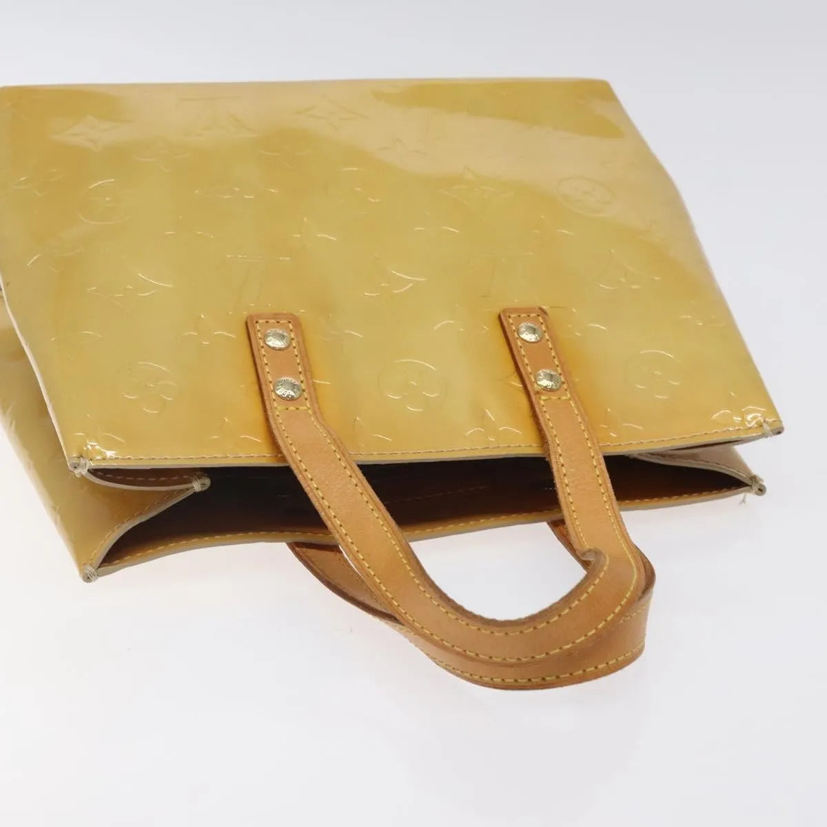 Louis Vuitton Reade Monogram Vernis Beige Patent_Leather Handbag (Pre-Owned)