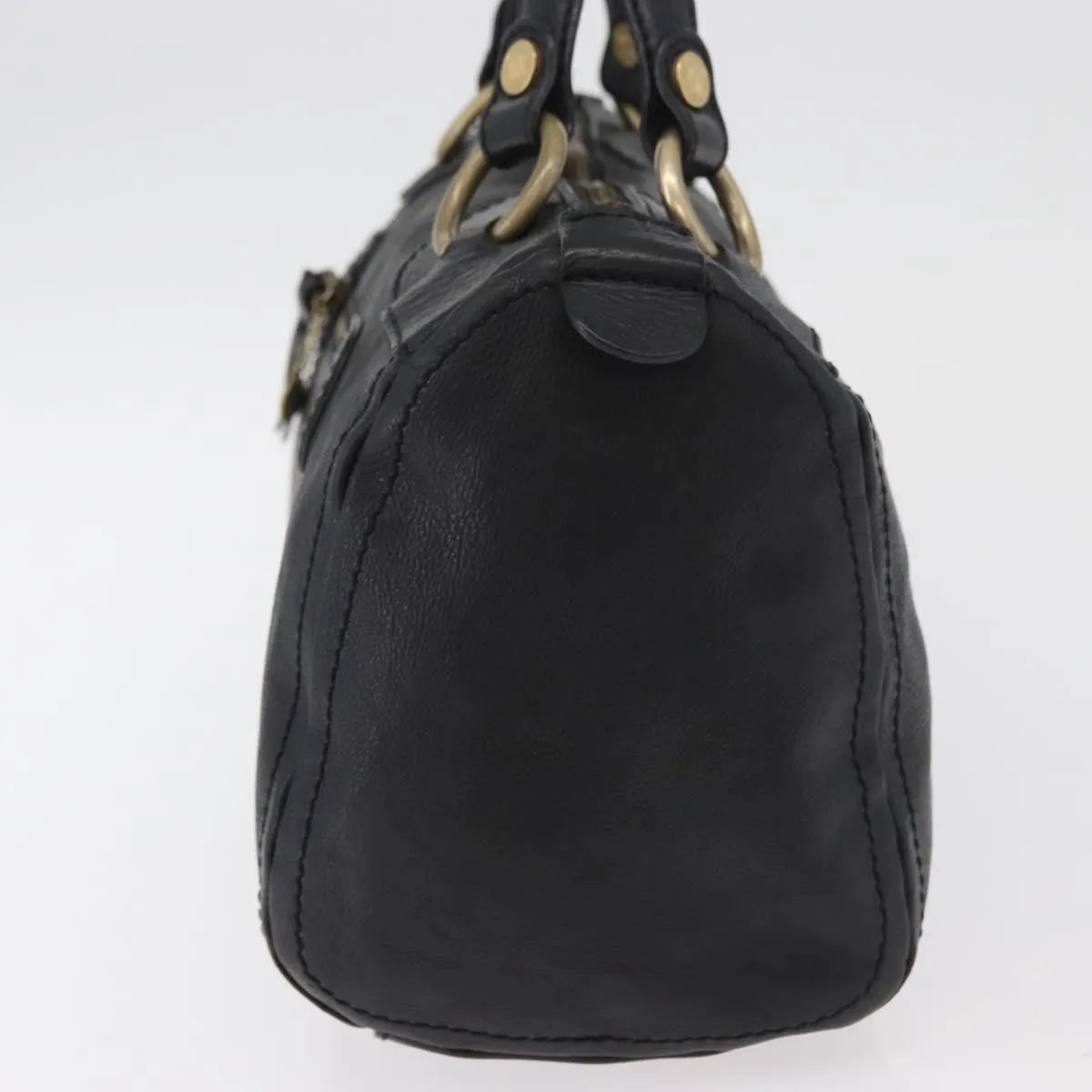 Celine Vintage Leather Black Leather Handbag (Pre-Owned)