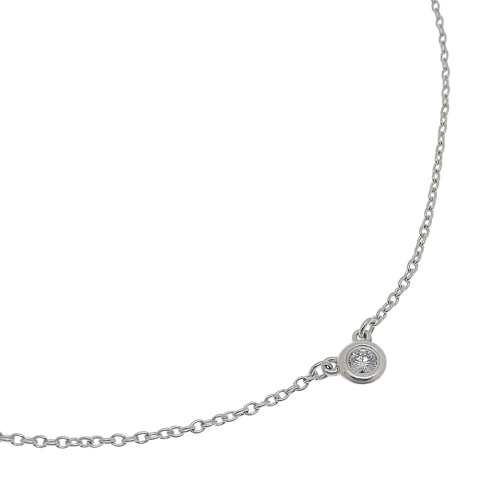 Tiffany & Co. Elsa Peretti Diamonds By The Yard 925 Silver With Diamond Silver Sterling_Silver Necklace Jewelry (Pre-Owned)