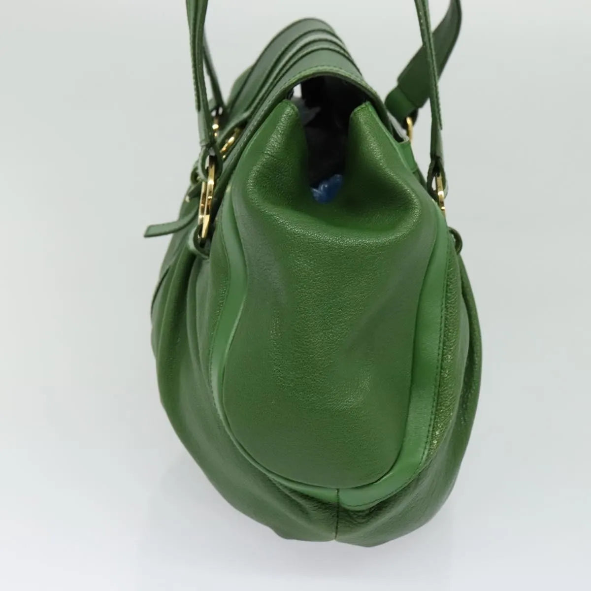 Bvlgari Chandra Hobo Leather Green Leather Handbag (Pre-Owned)