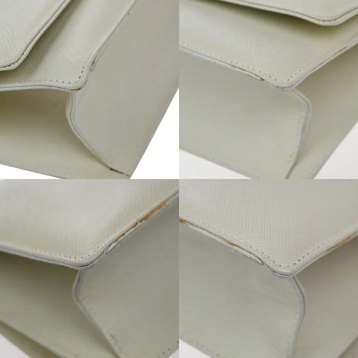 Salvatore Ferragamo Gancini Leather White Leather Shoulder Bag Bag (Pre-Owned)