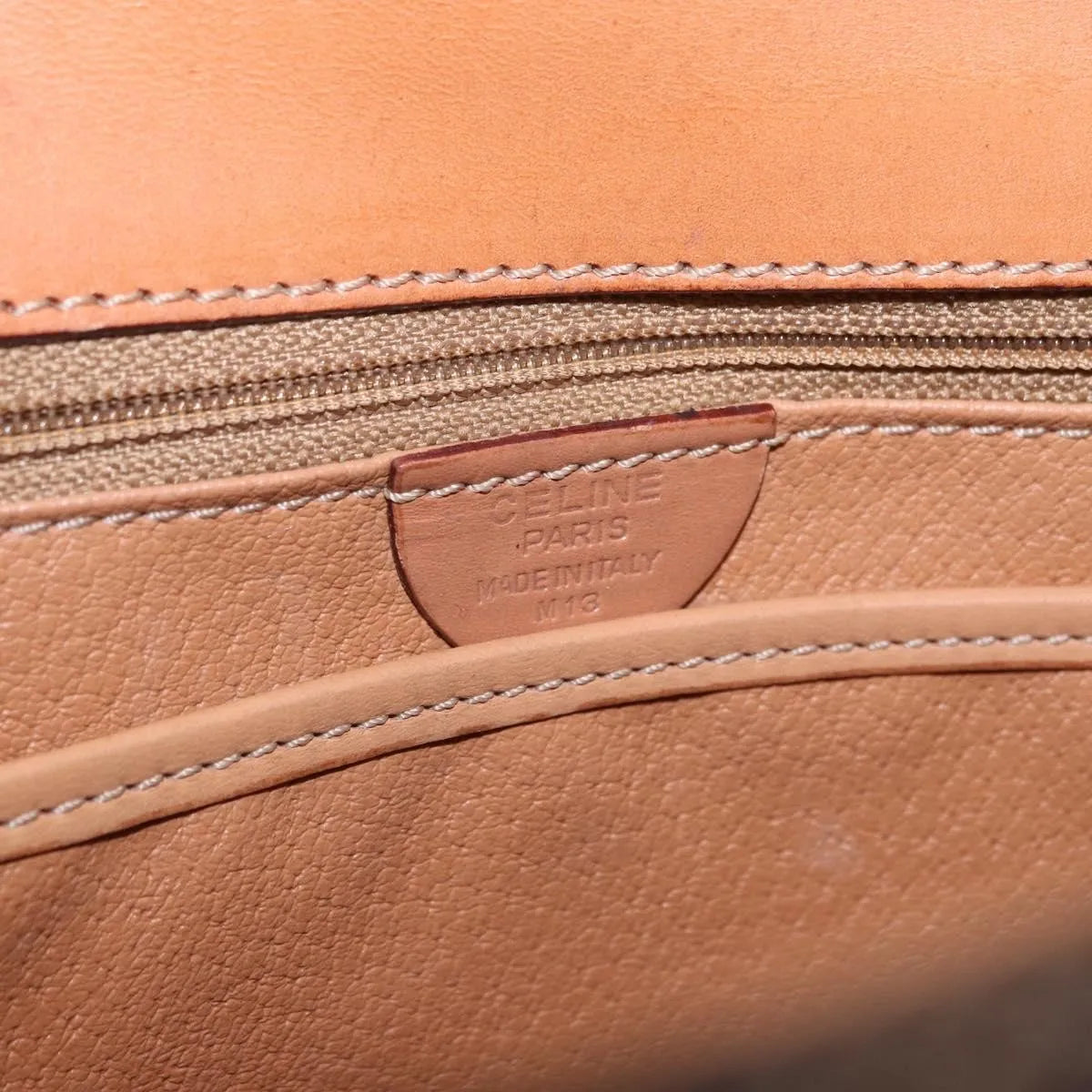 Celine Vintage Macadam Canvas And Leather Brown Canvas Handbag (Pre-Owned)