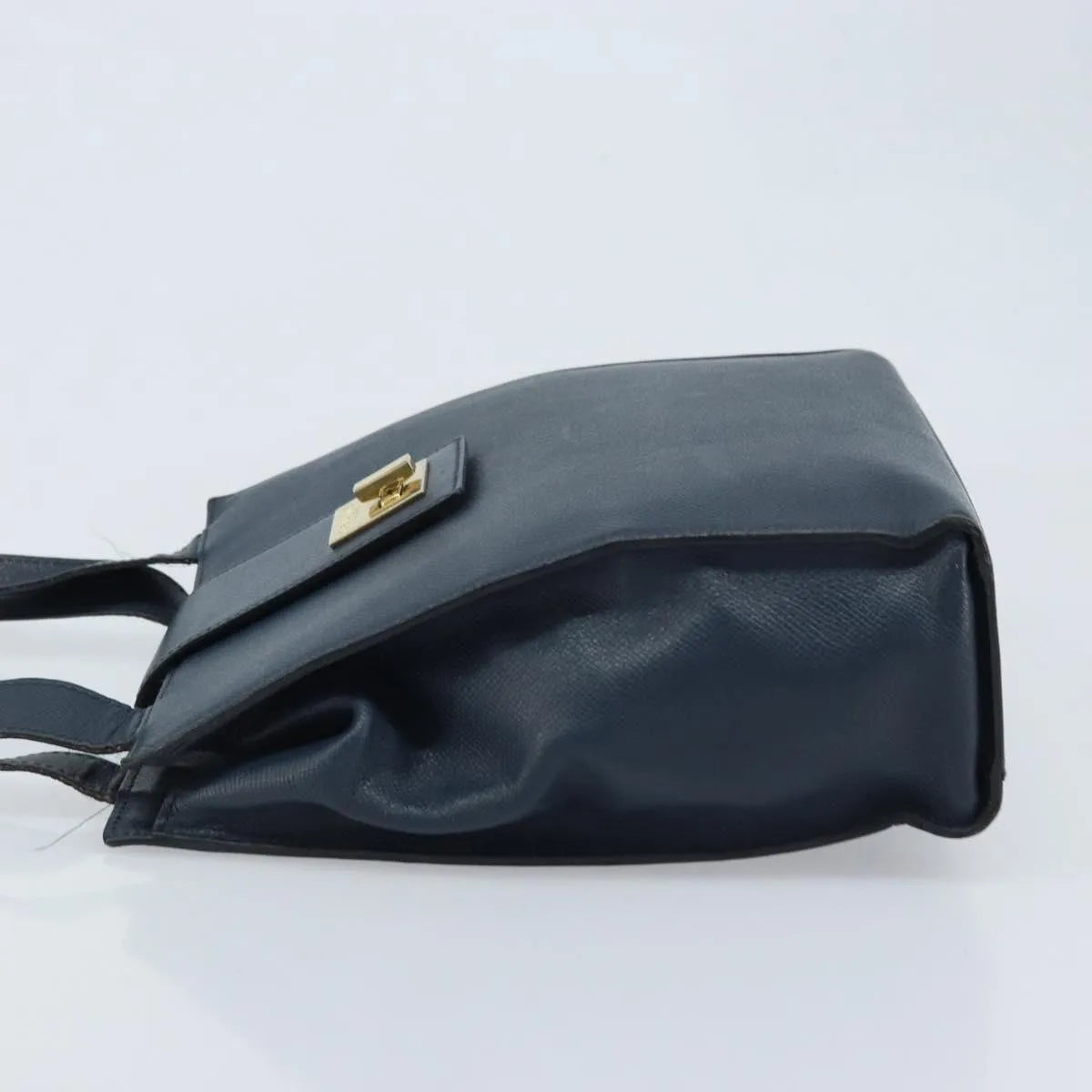 Celine Vintage Leather Navy Leather Shoulder Bag Bag (Pre-Owned)