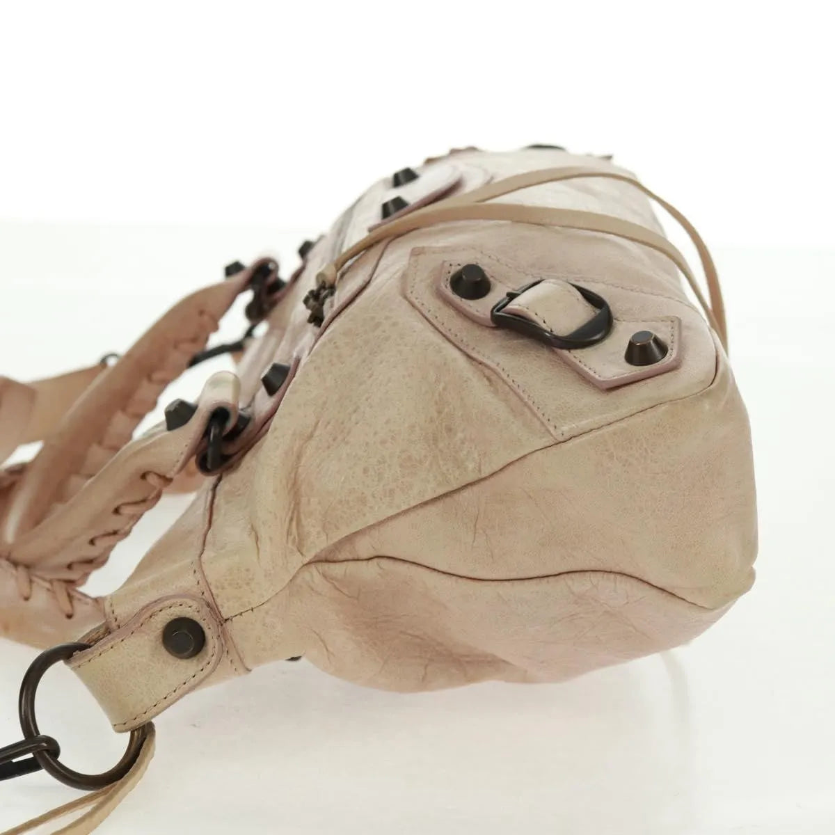 Balenciaga First Classic Studs Leather Pink Leather Handbag (Pre-Owned)