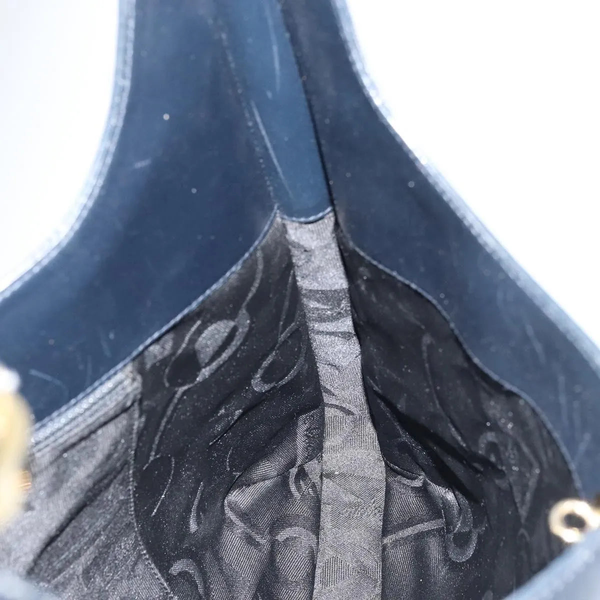 Salvatore Ferragamo Gancini Leather Navy Leather Handbag (Pre-Owned)