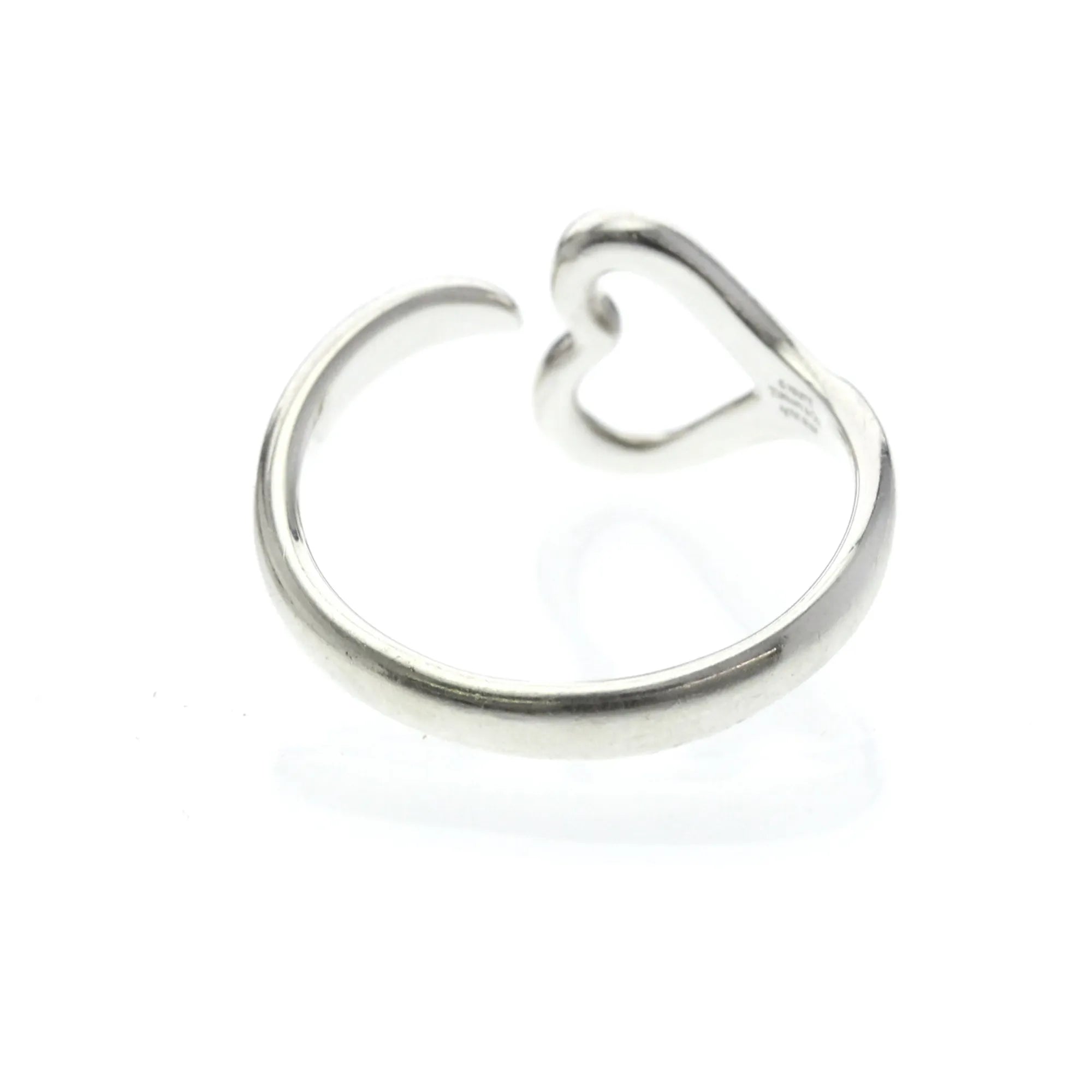 Tiffany & Co. Elsa Peretti Open Heart Silver 925 Silver Silver Ring Jewelry (Pre-Owned)