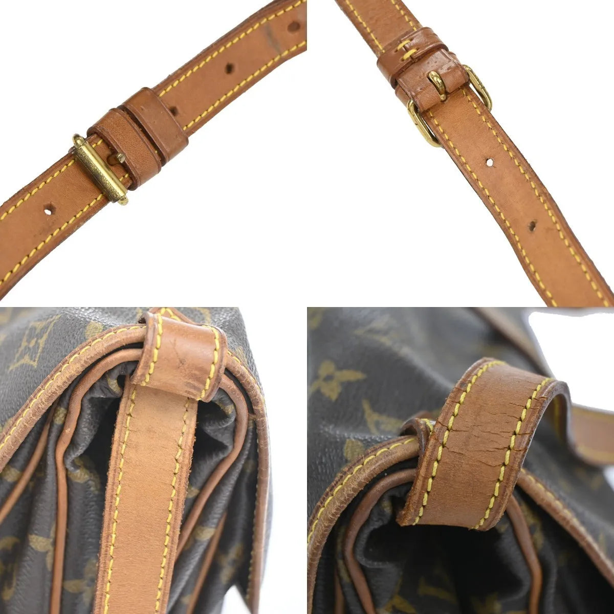 Louis Vuitton Saumur Monogram Canvas Brown Canvas Shoulder Bag Bag (Pre-Owned)
