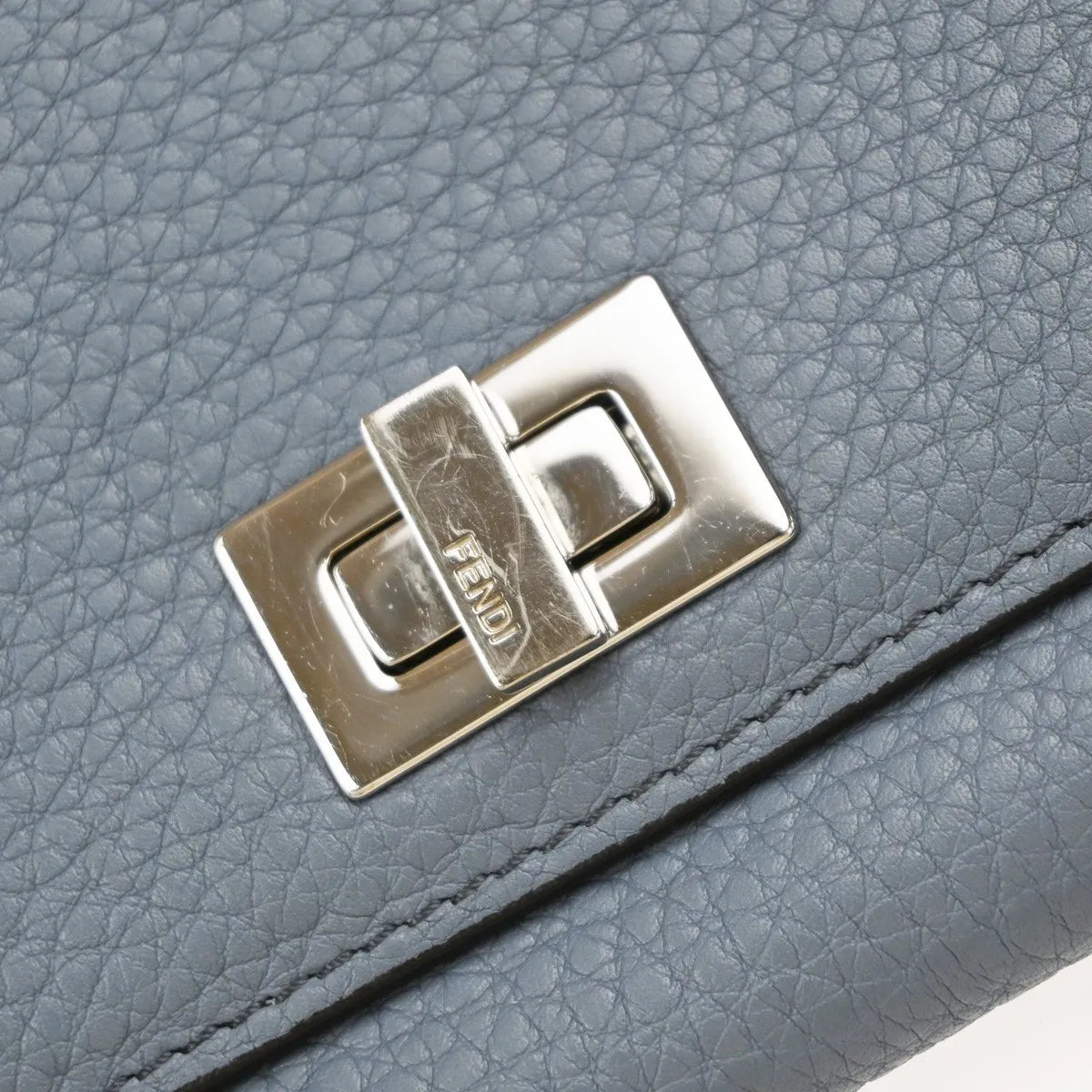 Fendi Peekaboo Leather Blue Leather Wallets Accessory (Pre-Owned)