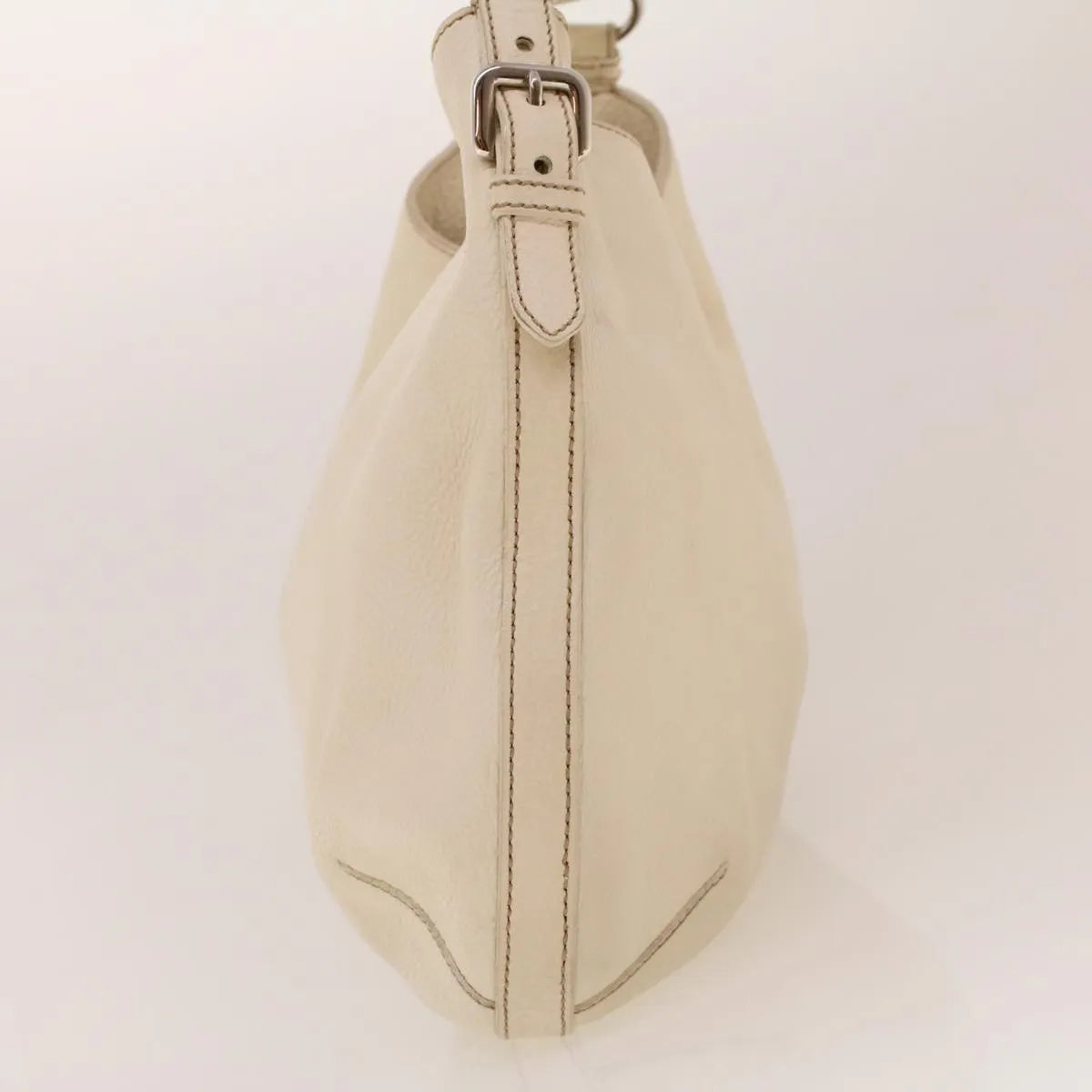 Prada Vintage Shoulder Bag Leather White Leather Shoulder Bag Bag (Pre-Owned)