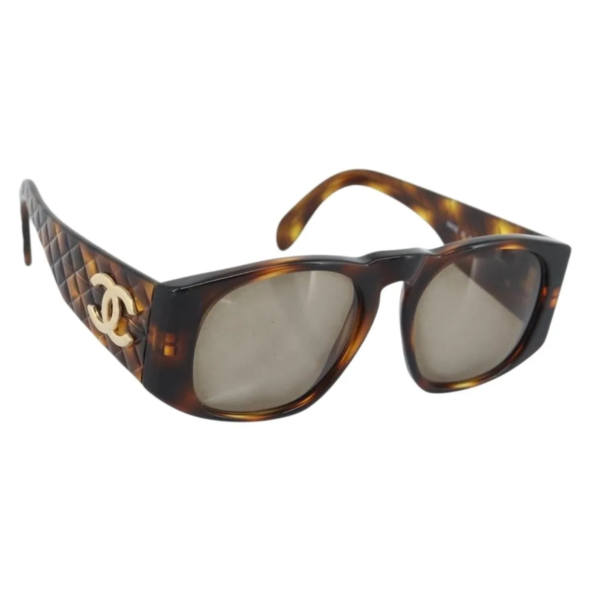 Chanel Cc Logo Matelasse Sunglasses Eye Wear Plastic Brown Plastic Sunglasse Accessory (Pre-Owned)