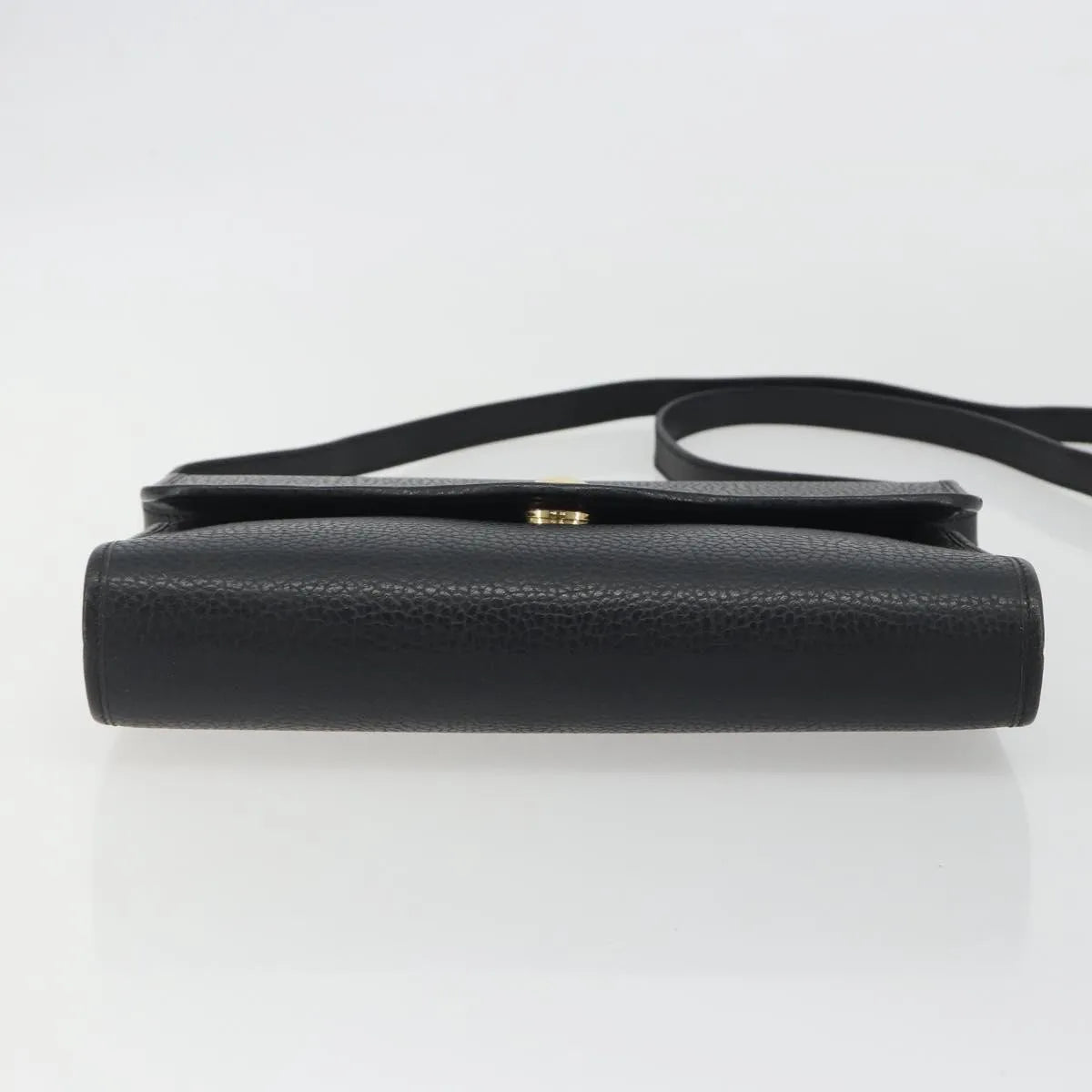 Christian Dior Vintage Cd Flap Leather Black Leather Shoulder Bag Bag (Pre-Owned)