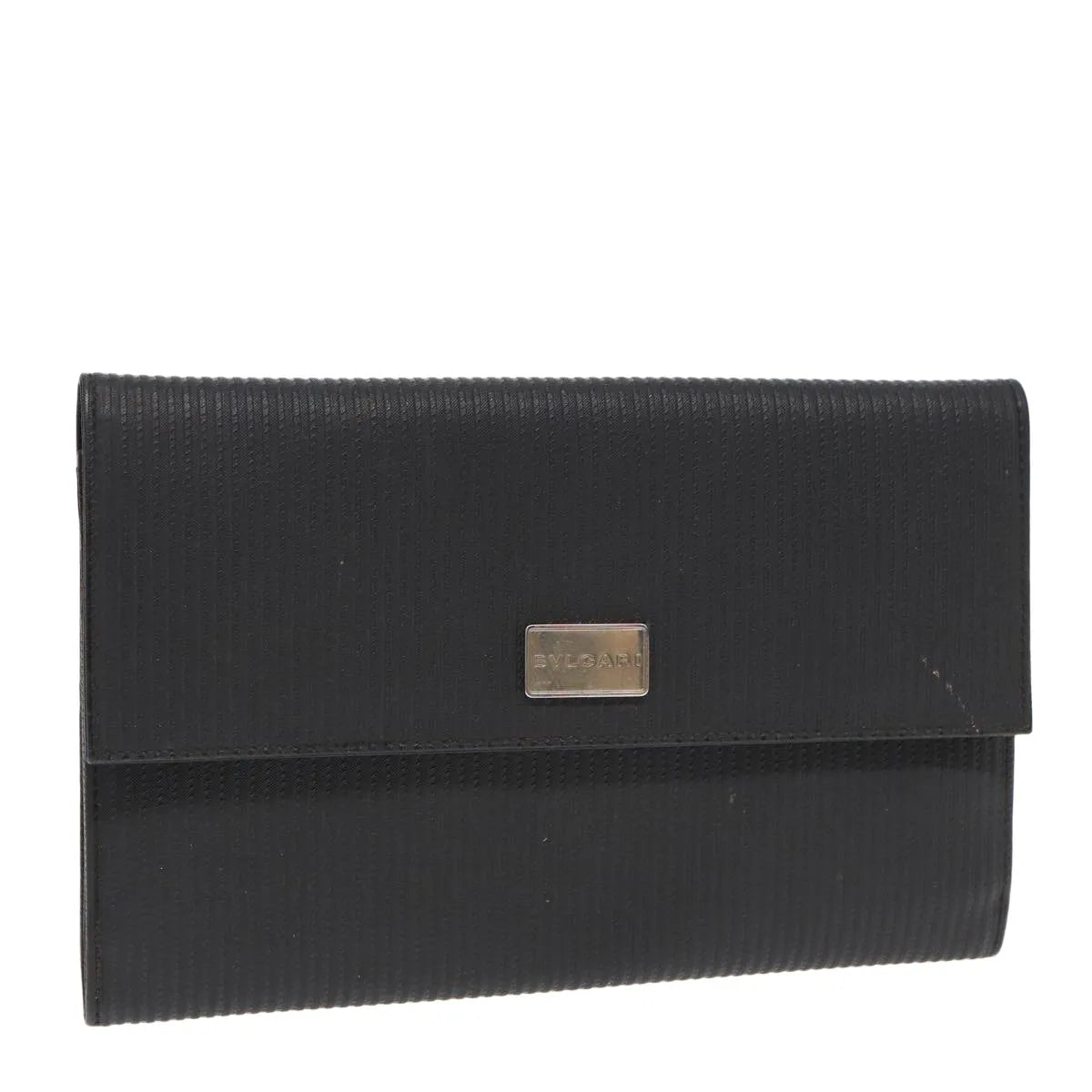 Bvlgari Clutch Pvc Leather Black Pvc Clutche & Pouche Bag (Pre-Owned)