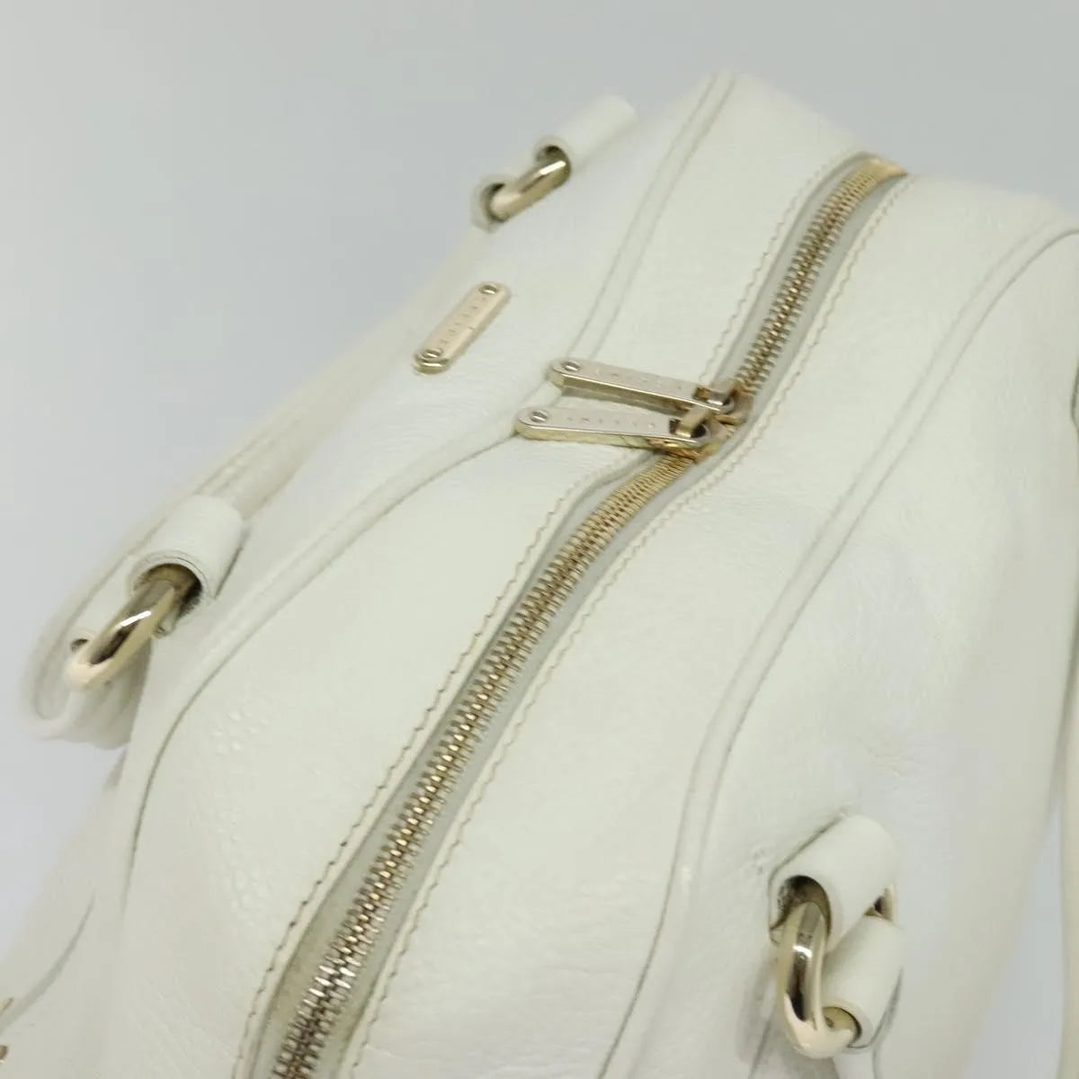 Celine Vintage Leather White Leather Handbag (Pre-Owned)