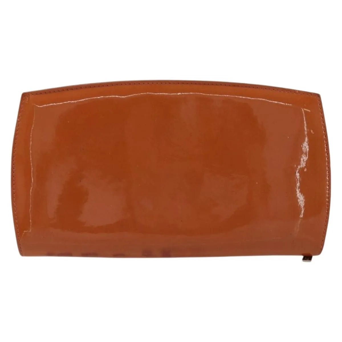 Chanel Cc Logo Zip Around Patent Orange Patent_Leather Wallets Accessory (Pre-Owned)