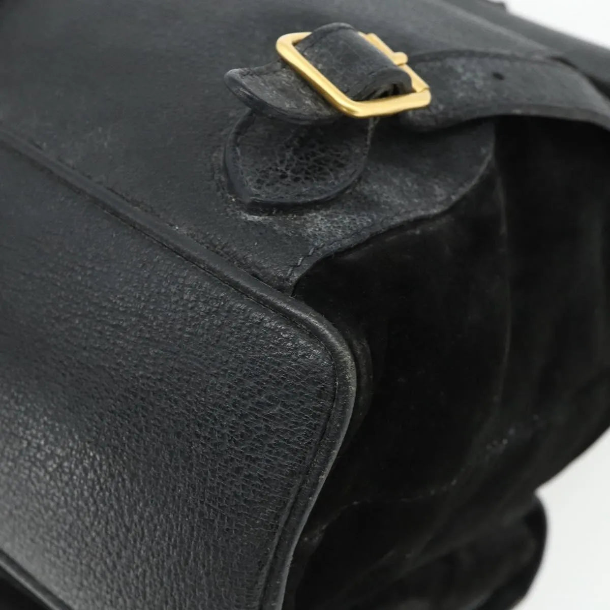 Gucci Vintage Bamboo Suede Black Suede Backpack Bag (Pre-Owned)