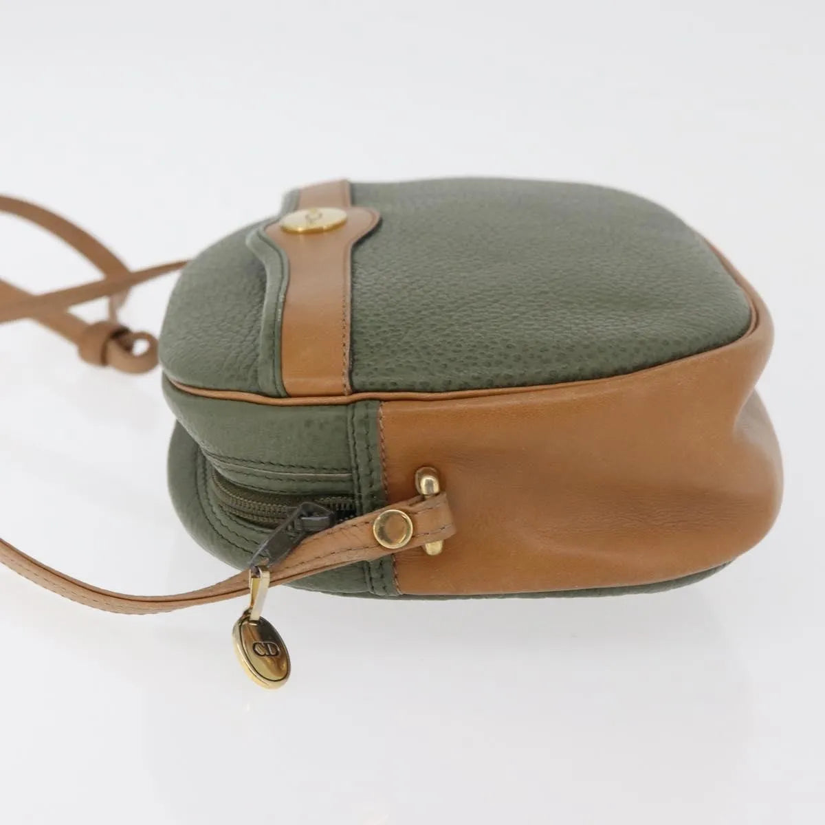 Christian Dior Cd Shoulder Bag Leather Green Leather Shoulder Bag Bag (Pre-Owned)