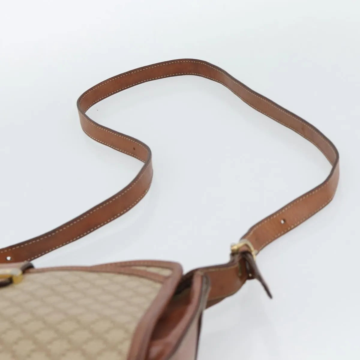 Celine Vintage Macadam Canvas And Leather Beige Canvas Shoulder Bag Bag (Pre-Owned)