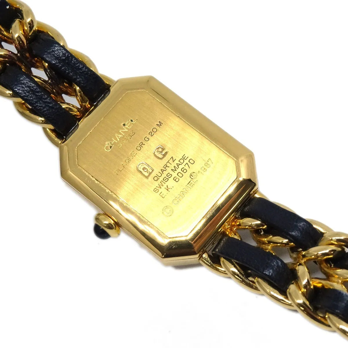 Chanel Premiere Rock Quartz Plated Metal And Leather Watch (Pre-Owned)