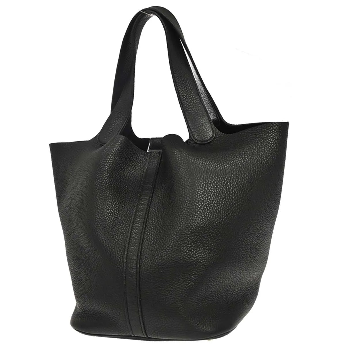Hermes Picotin Lock Clemence Black Leather Handbag (Pre-Owned)
